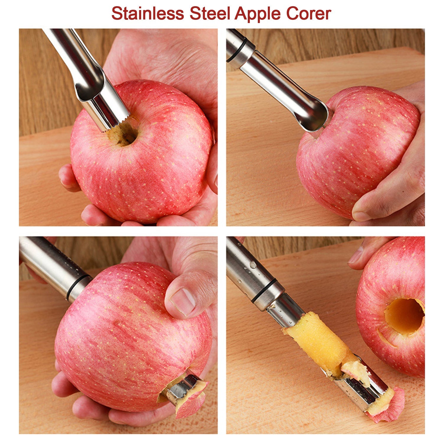 5506 Fruit Core Stainless Steel Set, Core Remover for Apple and Pear, Kitchen Prep Tool Fruit Core Remover Tool with Soft Handle, Apple Corer Stainless Steel, Kitchen Gadget Dishwasher Safe 5506 Fruit Core Stainless Steel Set, Core Remover for Apple and Pear, Kitchen Prep Tool Fruit Core Remover Tool with Soft Handle, Apple Corer Stainless Steel, Kitchen Gadget Dishwasher Safe
